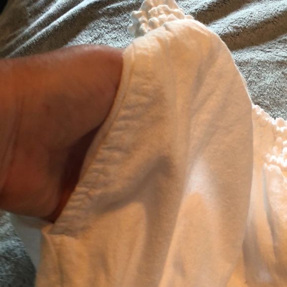 High Rise Wide Leg Pants White Size XXL Beach cover up/ PJ's /100% Cotton - Picture 12 of 14